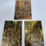 أعمال فنية نقش وطرق وتلوين يدوي على نحاس