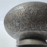 زبدية أنتيك أصفهانية من النحاس الأحمر ومفضضة - Image 9
