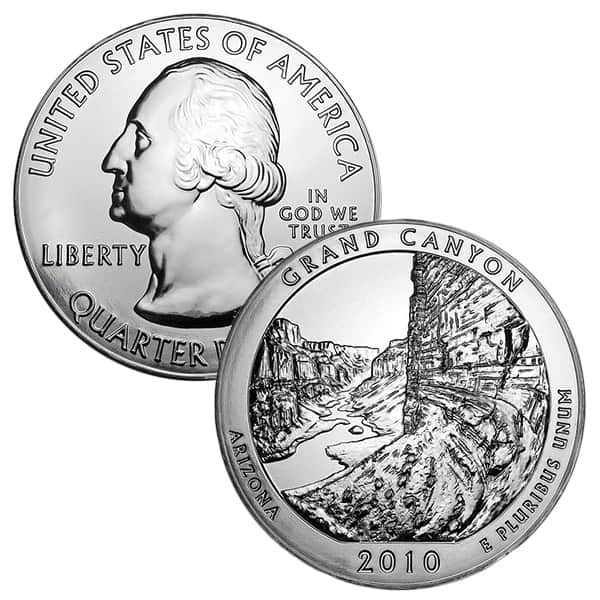 5oz-silver-atb-grand-canyon-national-park 2010 Grand Canyon Arizona 5 oz Silver Quarter Coin (.999 Fine) - Image 1