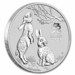 2023 Australia 1 oz Silver Lunar Year of the Rabbit BU Coin (Series III) - Image 3
