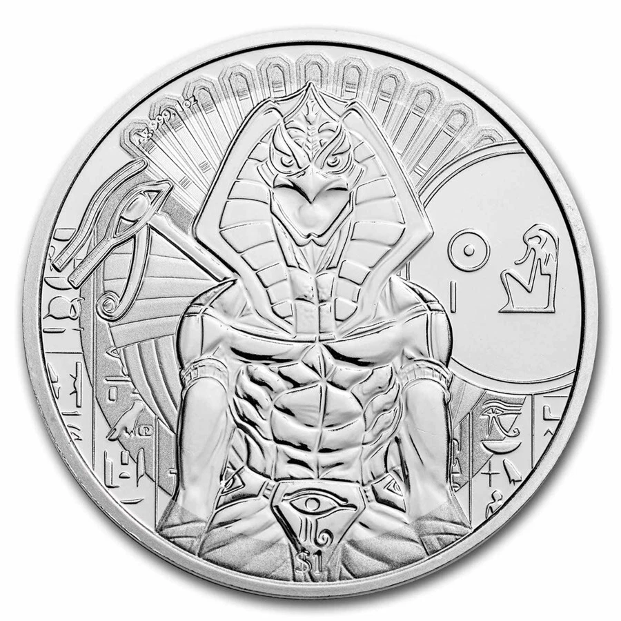 s-l1200-7 2023 Sierra Leone 1 oz Silver Egyptian Gods: Ra BU Coin - Image 1